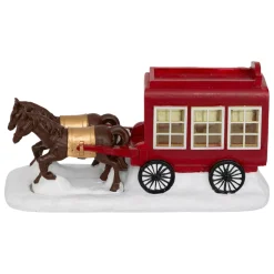 JJA Personaggi E Accessori Per Villaggio-Carrozza e cavalli (H9 cm) per Villaggio di Natale