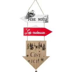 Feeric Lights & Christmas Decorazioni E Oggetti Natalizi-Cartello in legno (51 cm) frecce di Natale