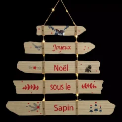 Feeric Lights & Christmas Decorazioni E Oggetti Natalizi-Cartello natalizio illuminato a batterie (H80 cm) Abete