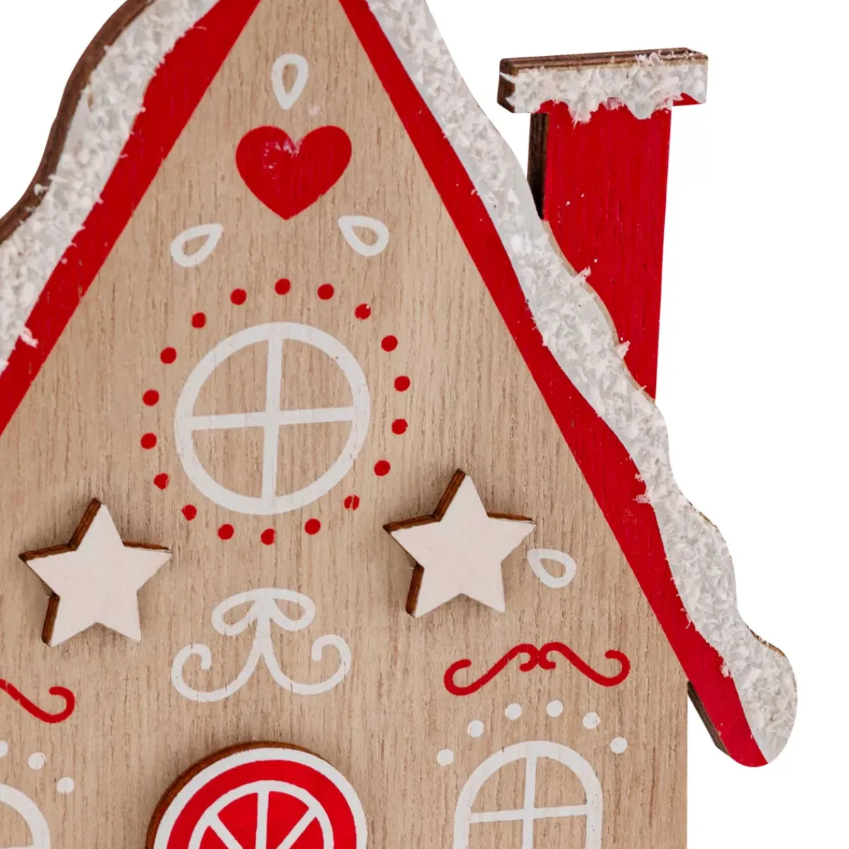 JJA Addobbi Natalizi-Casa da appendere in legno (H15 cm) Biscottino