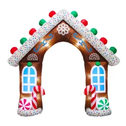 KOOPMAN Oggetti Decorativi E Illuminati|Personaggi E Oggetti Grande Dimensione-Casa di pan di zenzero gonfiabile e luminosa (H270 cm) Il Chalet dei Dolci