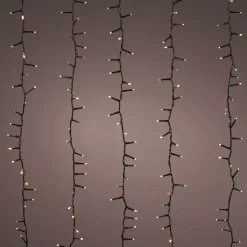 KAEMINGK Ghirlande Di Luci-Cascata luminosa 2 m 480 LED cavo nero Effetto scintillante Bianco caldo dorato