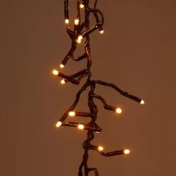 KAEMINGK Ghirlande Di Luci-Cascata luminosa 1 m 600 Micro LED cavo nero 6 discese Bianco caldo