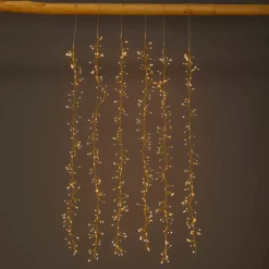 KAEMINGK Ghirlande Di Luci-Cascata luminosa 1 m 600 Micro LED cavo oro 6 discese Bianco caldo e dorato caldo