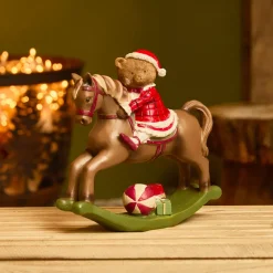 KAEMINGK Decorazioni E Oggetti Natalizi-Cavallo a Dondolo (H20 cm) Piccolo orso natalizio
