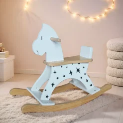 EMINZA Oggetti Decorativi Bambini-Cavallo a dondolo legno (H53 cm) Stars