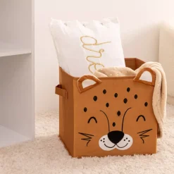 Atmosphera cru017dateur d'intu017drieur for kids Oggetti Decorativi Bambini-Cesto pieghevole in velluto per bambini Leo (29 x 29 cm)