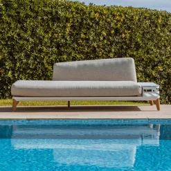 Chaise longue da giardino in alluminio Monte Carlo Bianco e tortora