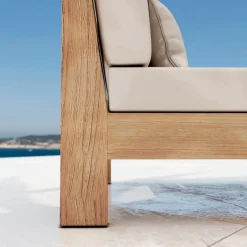 Chaise longue da giardino in legno da acacia Bornéo Sabbia