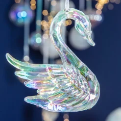KAEMINGK Addobbi Natalizi-Cigno da appendere (H10 cm) Ice iridescente