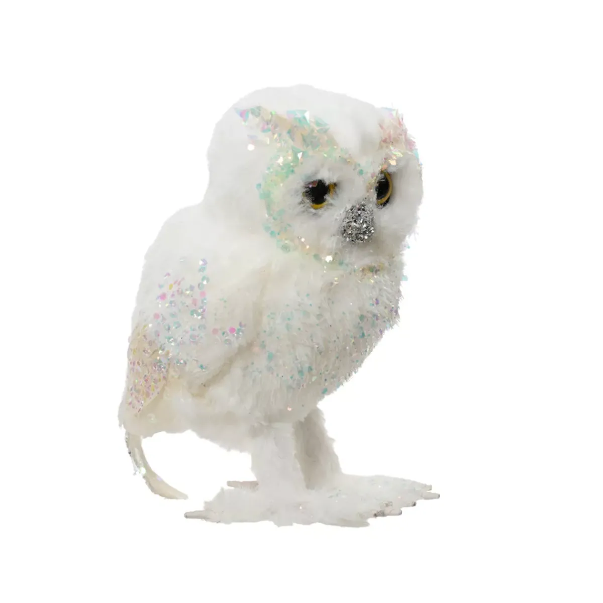 KAEMINGK Babbo Natale Animali E Personaggi-Civetta di Natale da posizionare (H15 cm) Meraviglia iridescente