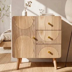 EMINZA Credenze E Cassettiere-Comò cassettiera 4 cassetti in legno (H60 cm) Mila