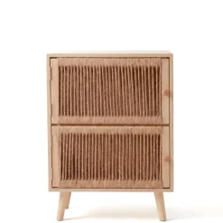 EMINZA Credenze E Cassettiere-Comò cassettiera 2 cassetti in legno e corda (40 x 65 cm) Manille