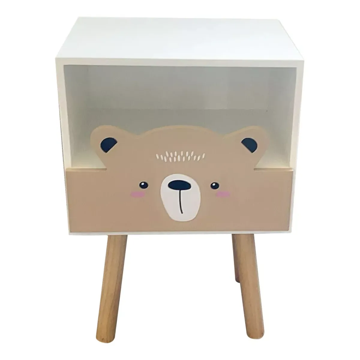 EMINZA Mobili Bambini-Comodino bambini legno (Alt 45 cm) Orsetto