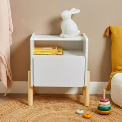EMINZA Mobili Bambini-Comodino con cassetto bambino legno (H49 cm) Gabin