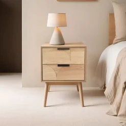 EMINZA Tavolini-Comodino in con 1 cassetto (40 x 60 cm) Hanoï Beige