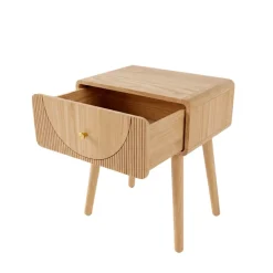 EMINZA Tavolini-Comodino in legno con 1 cassetto 1 cassetto in legno (H50 cm) Mila