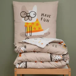 Completo lenzuola per bambini con due federe in cotone (200 x 200 cm) Isidore Multicolore