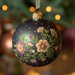 KAEMINGK Palline Di Natale-Confezione di 6 palline di Natale (D80 mm) in vetro Bouquet