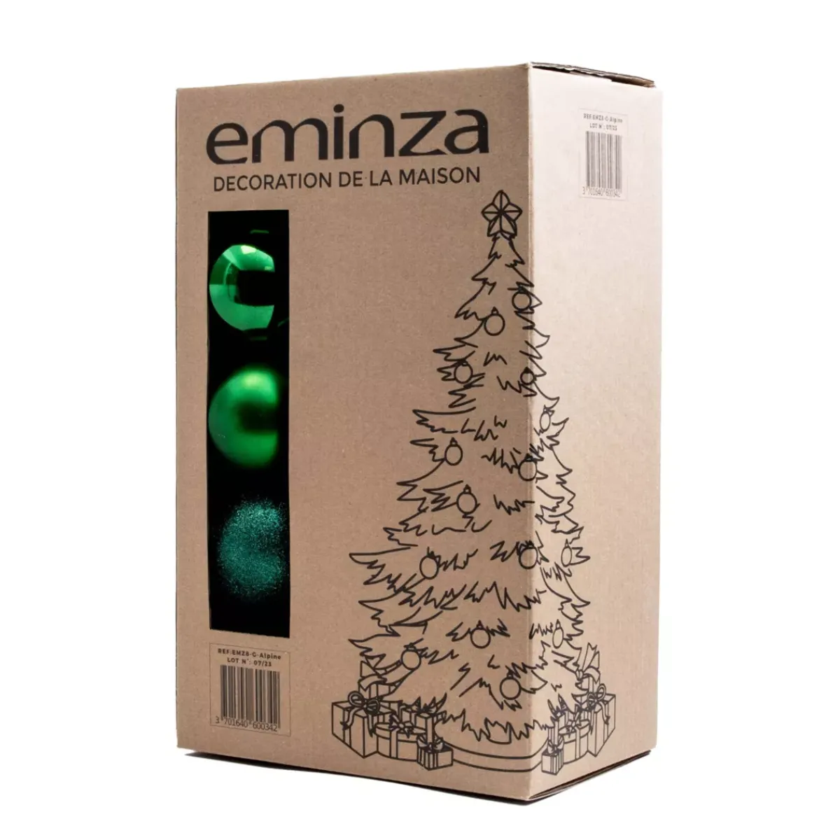 EMINZA Palline Di Natale-Confezione di 30 palline di Natale (D80 mm) New Alpine