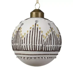 KAEMINGK Palline Di Natale-Confezione di 3 palline di Natale (D80 mm) in vetro Sil