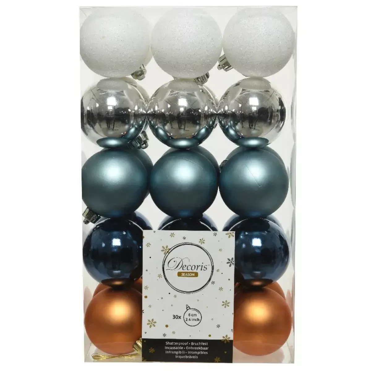 KAEMINGK Palline Di Natale-Confezione di 30 palline di Natale (D60 mm) Alpine multi