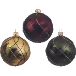KAEMINGK Palline Di Natale-Confezione di 6 palline di Natale (Ø80 mm) Carreaux