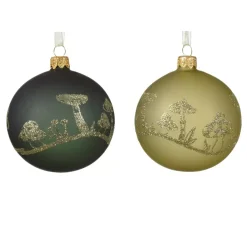 KAEMINGK Palline Di Natale-Confezione di 6 palline di Natale (D80 mm) in vetro Champignons