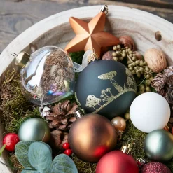 KAEMINGK Palline Di Natale-Confezione di 6 palline di Natale (D80 mm) in vetro Champignons
