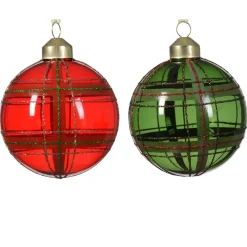KAEMINGK Palline Di Natale-Confezione di 12 palline di Natale (D80 mm) in vetro Lauri