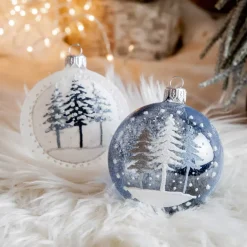KAEMINGK Palline Di Natale-Confezione di 6 palline di Natale (D80 mm) in vetro Foresta