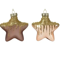 KAEMINGK Addobbi Natalizi-Confezione di 2 stelle di Natale in vetro Arctique