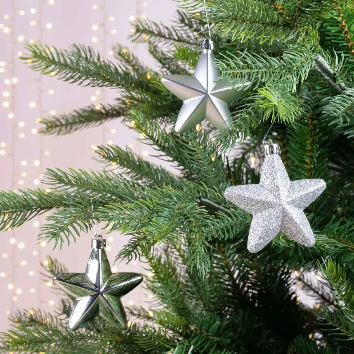 KAEMINGK Addobbi Natalizi-Confezione di 6 stelle di Natale da appendere con clip