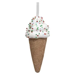 FEERIC LIGHTS Addobbi Natalizi-Cono di gelato da appendere (H15 cm) Golosità glitterata