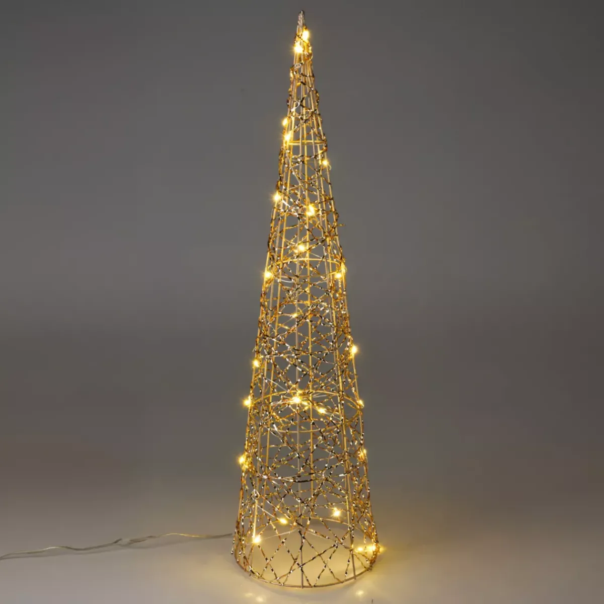 KOOPMAN Decorazioni E Oggetti Natalizi|Oggetti Decorativi E Illuminati-Cono luminoso a pile 30 LED (H60 cm) Natale e bianco caldo