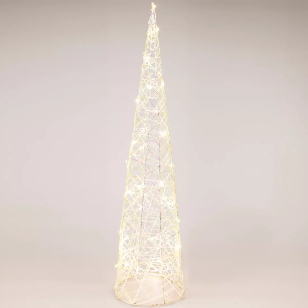 KOOPMAN Oggetti Decorativi E Illuminati-Cono luminoso con pile 40 micro LED (H80 cm) Scintille