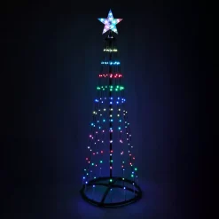 KOOPMAN Oggetti Decorativi E Illuminati|Personaggi E Oggetti Grande Dimensione-Cono Luminoso Digitale 370 Micro Led (H210 cm) Scintillante Nero e