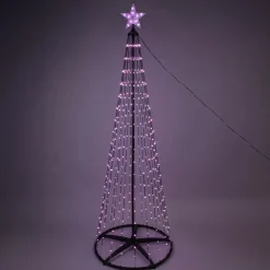 KOOPMAN Oggetti Decorativi E Illuminati|Personaggi E Oggetti Grande Dimensione-Cono luminoso Digital 154 Micro Led (H150 cm) Scintillante Nero e