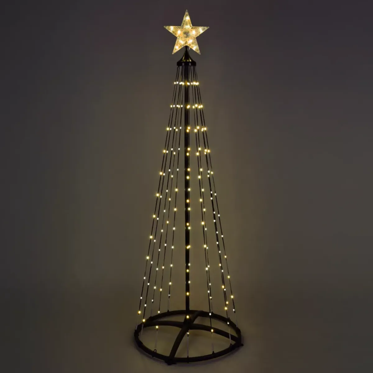 KOOPMAN Oggetti Decorativi E Illuminati-Cono luminoso Digital 154 Micro Led (H150 cm) Twinkling Nero e