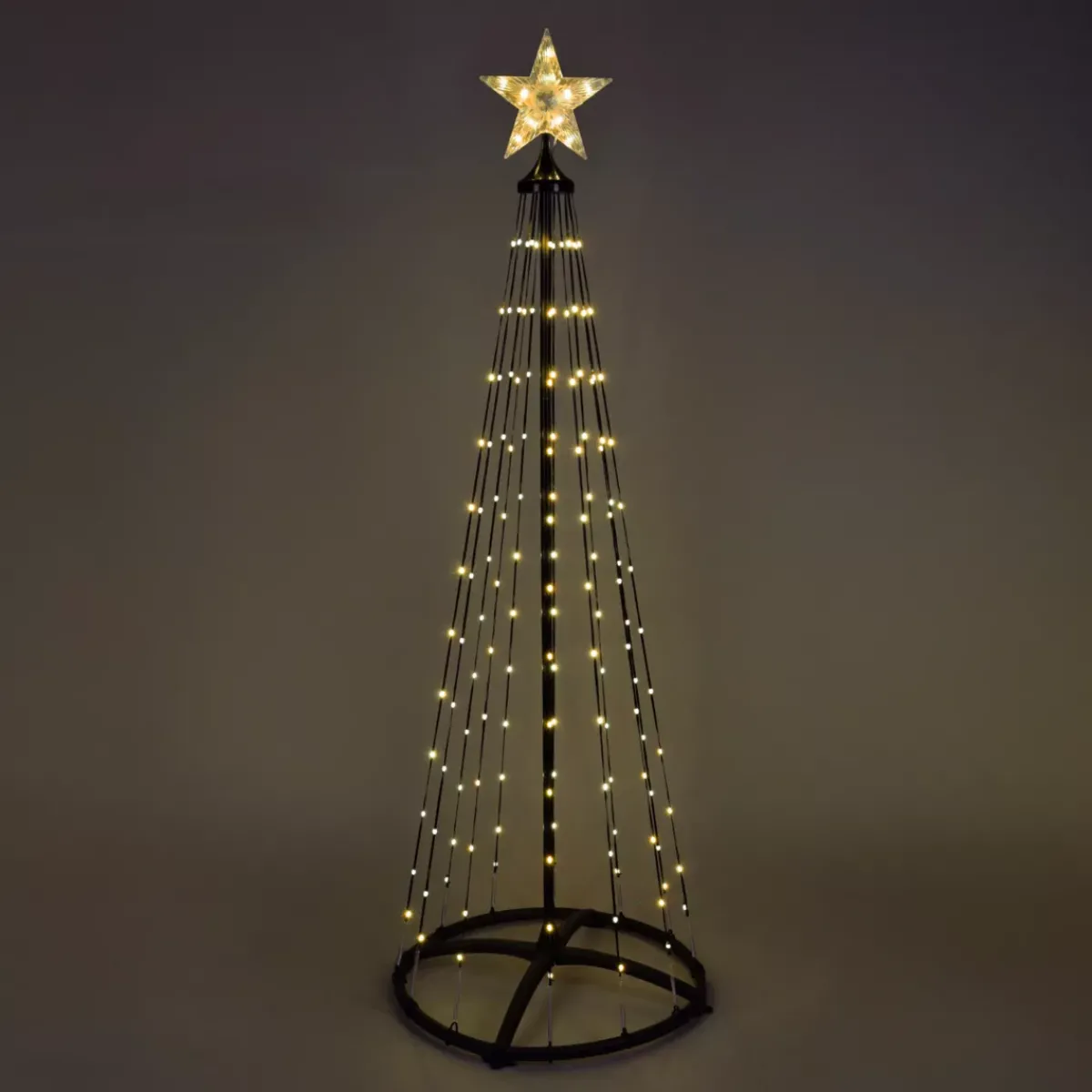 KOOPMAN Oggetti Decorativi E Illuminati|Personaggi E Oggetti Grande Dimensione-Cono luminoso Digital 370 Micro Led (H210 cm) Twinkling Nero e