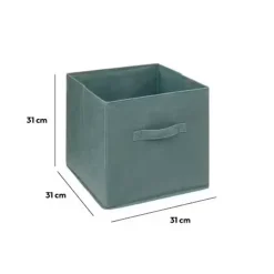 5 Five Simply Smart Cesti E Scatole Portaoggetti-Contenitore (31 x 31 cm) Velluto Kaki