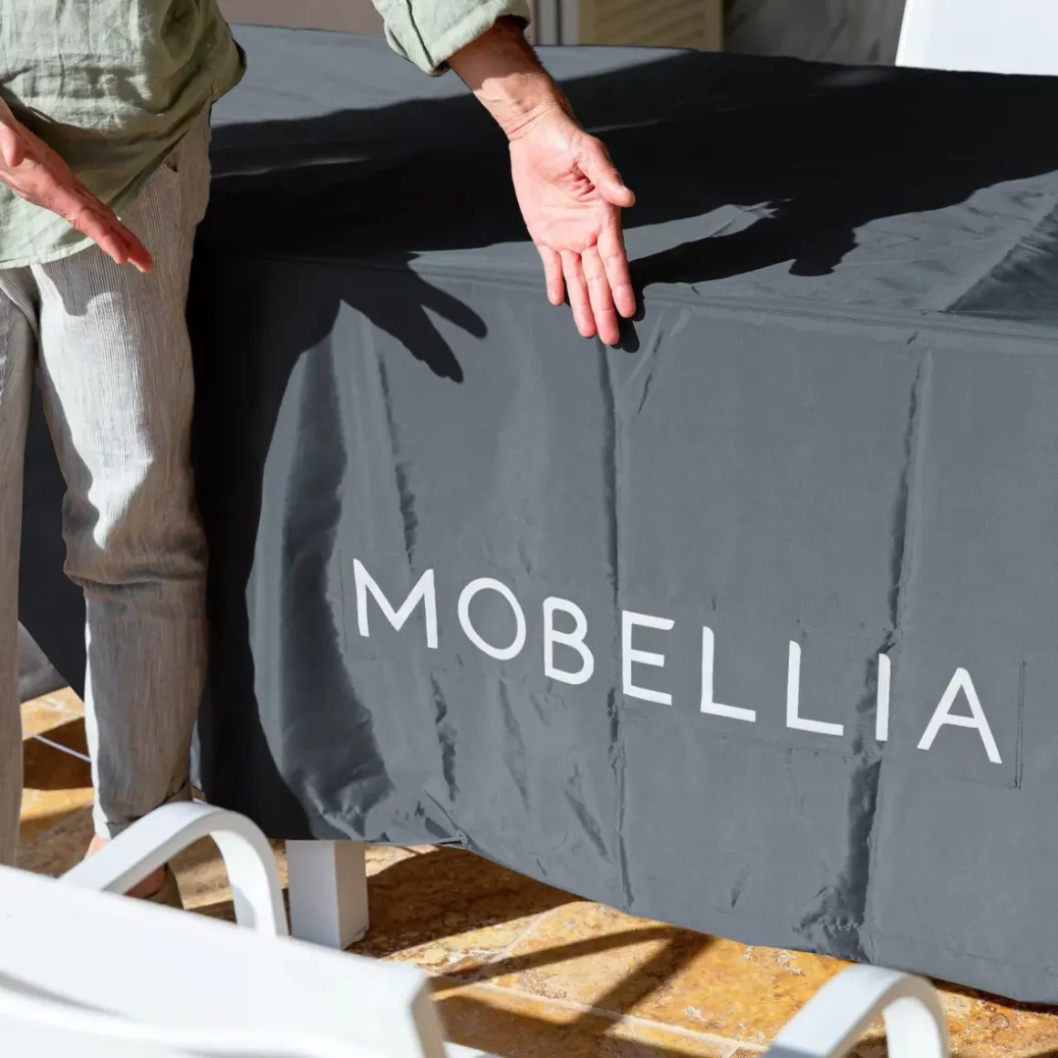 Copertura protettiva impermeabile per tavolo rettangolare (265 x 125 cm) Grigio