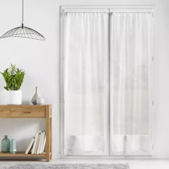 Coppia di tende trasparenti con passante per bastone (70 x 200 cm) Lissea Bianco