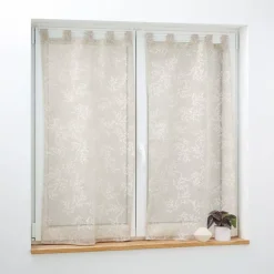 Coppia di tendine trasparenti con passanti (60 x 120 cm) Karla Tortora