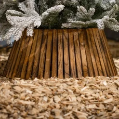 EMINZA Accessori Per Albero Di Natale-Copri base albero di natale (D70 cm) Paulownia Legno