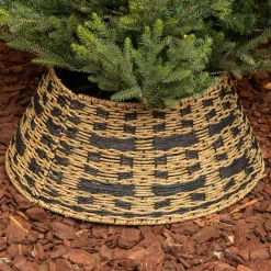 KAEMINGK Accessori Per Albero Di Natale-Copribase albero intrecciato (D57 cm) Classic Nero e