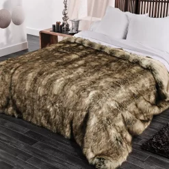 Copriletto (150 x 200 cm) Ecopelliccia Grizzly