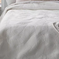 Copriletto (260 x 240 cm) Feuilles Avorio
