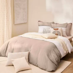 Copripiumino e due federe in cotone (240 x 220 cm) Gabrielle Beige