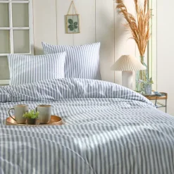 Copripiumino e due federe in cotone (260 x 240 cm) Linea Blu